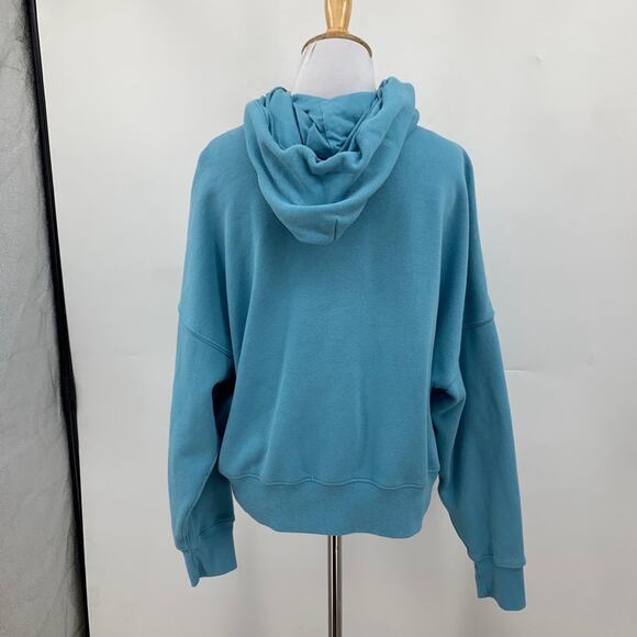 Abercrombie & Fitch Sweatshirt Womens L Light Blue Fleece Lined Zip Up Hoodie - Picture 5 of 13